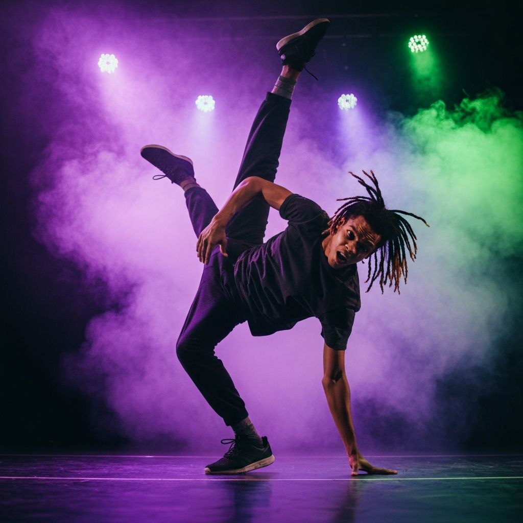 Urban dancer performing